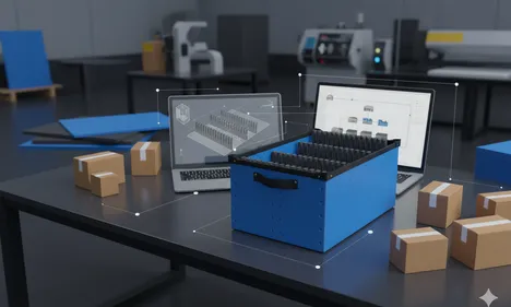 Caja de plastico corrugado coroplast con insertos de eva